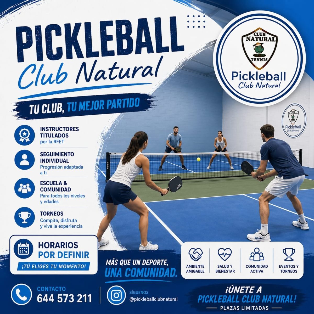 Cartel de la Escuela de Pickleball Club Natural, temporada 2026/27